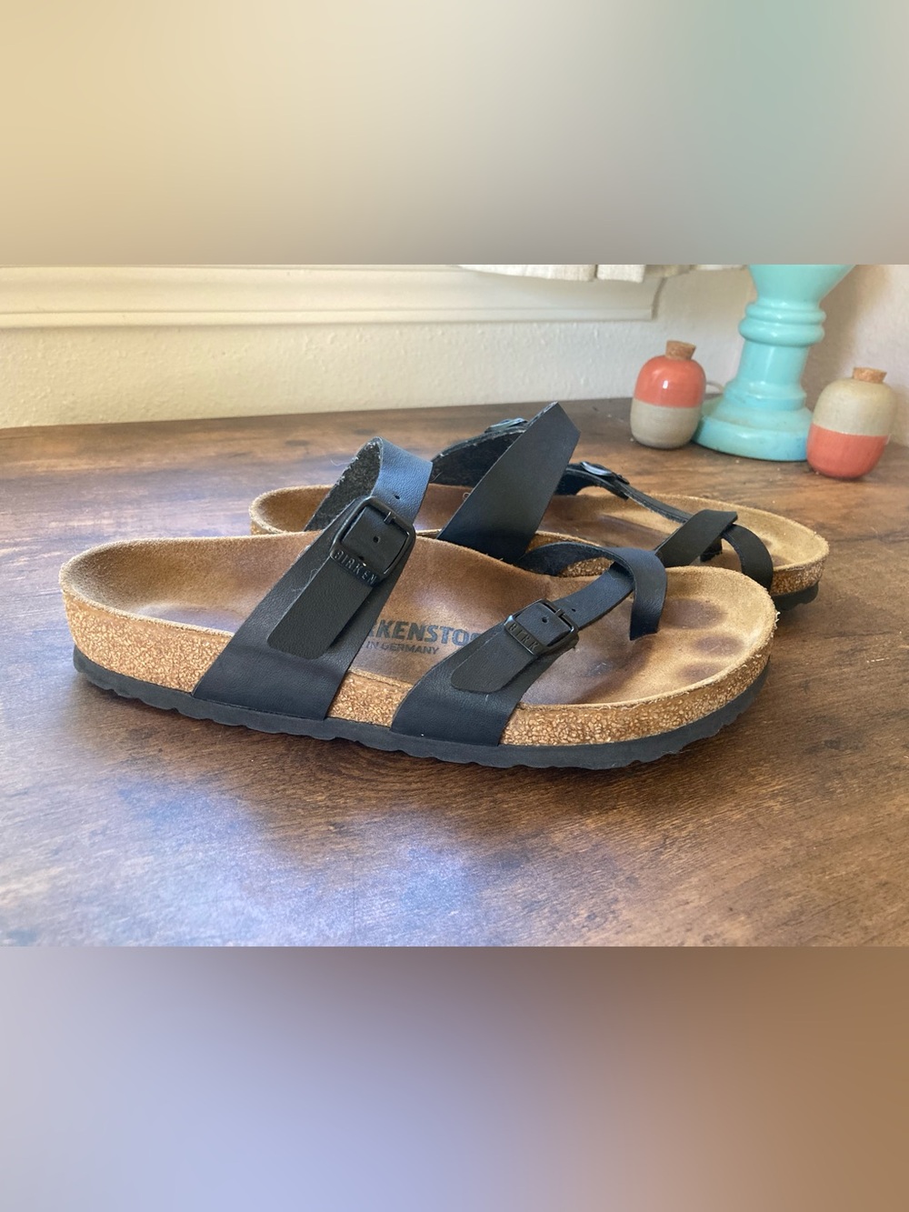 Birkenstock Mayari Sandal Size 39 Black Leather Great Condition - Picture 3 of 9